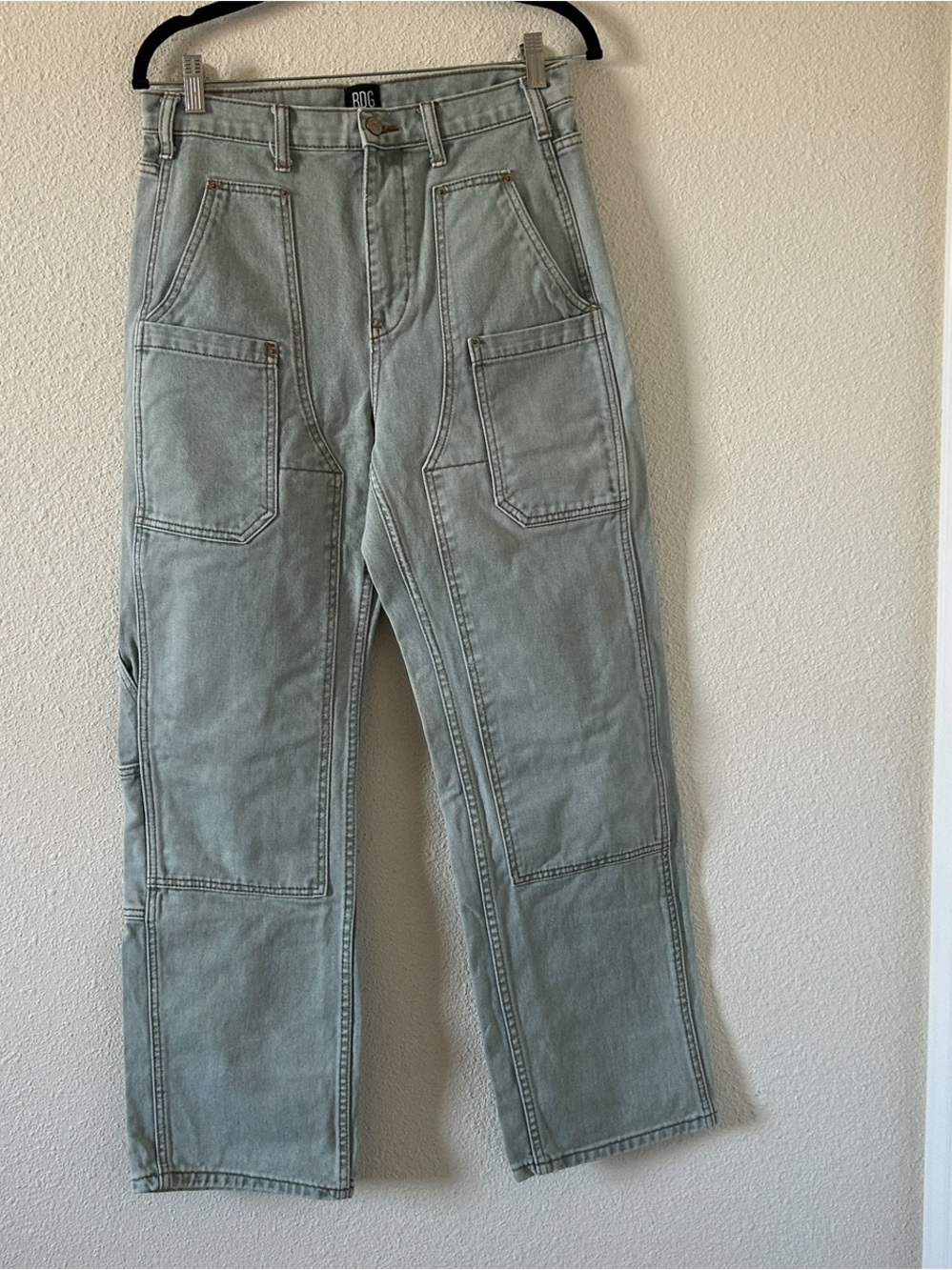 BDG High Rise Carpenter Work wear Jean light Blue green Women’s 28